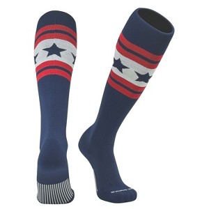 MK SOCKS USA Banner 2.0, the Fourth, Knee High Baseball, Football, Soccer Socks - Navy, Red, White - 1 of 4