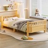JUJABU Twin XL Size  Wood Platform Bed for Kids, with Safety Guardrails & Detachable Fence - 4 of 4