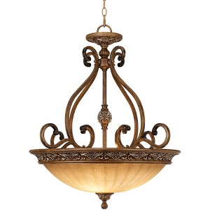 Kathy Ireland Sterling Estate Golden Bronze Pendant Chandelier 26 1/2" Wide Rustic Champagne Bowl Shade 3-Light Fixture for Dining Room Kitchen Island - 1 of 4