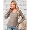 Coolmee Womens Long Sleeve Knit Sweater Fall Fashion V Neck Soft Pullover Top Business Casual Work Outfits - 3 of 4