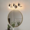MaseiKar 3-Light Bathroom Vanity Light, 22" Modern Brushed Gold Wall Fixture with Clear Glass Shades, E26 Base for Mirror, Kitchen, Living Room - 2 of 4