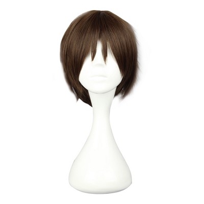 Unique Bargains Women's Synthetic Fiber Wigs with Wig Cap 12" Brown
