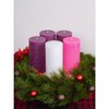 Advent Pillar Candles Set of 5 ¨C 3x6 Inch Unscented Dripless Purple Candles, Rustic Finish for Christmas Decor and Advent Wreath Displays - 3 of 4