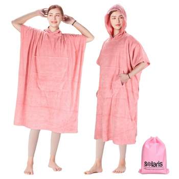 Solaris Surf Cape Changing Towel Robe, Lightweight Changing Robe with Packable Bags, Water Absorbent Wetsuit Beach Hoode Towel for Surfing Swimming