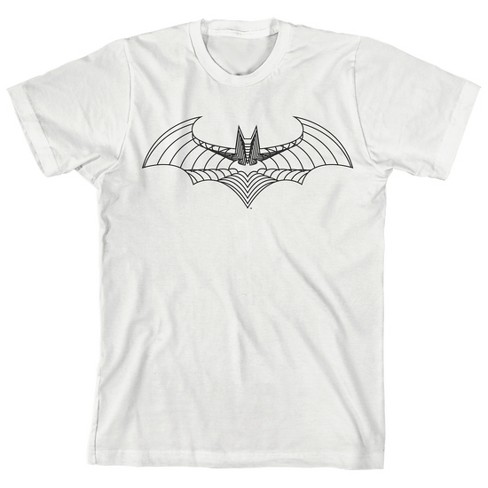 Batman Bat Symbol Line Art White T-shirt Toddler Boy To Youth Boy : Target