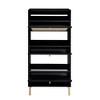 Okak Modern Freestanding Shoe Cabinet with 3 Flip Drawers,Rattan Shoe Organizer,Hidden Shoe Rack Cabinet for Entryway,Hallway,Living Room, Black - 4 of 4