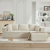 106" Corduroy Upholstery L-Shaped Cloud Modular Sectional Sofa with Right Chaise and Pillows, All-Foam Compression Design - 2 of 4