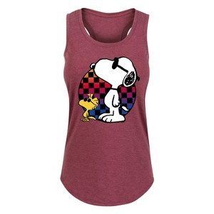 Women's - Peanuts - 70s Snoopy Graphic Racerback Tank - 1 of 4