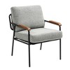 NicBex  Accent Chair with Wood Armrests,Comfortable Lounge Chair,Modern Arm Chairs with Black Metal Frame for Bedroom,Reading Room,Gray/Beige - 4 of 4