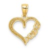 Black Bow Jewelry 14k Yellow Gold and White Rhodium Heart Pendant, 15mm - 3 of 4