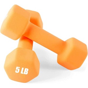 Neoprene Hex Dumbbell Set of 2, 1-15LB Anti-Slip & Anti-Roll Hand Weights, Free Weights for Home Gym Fitness - 1 of 4