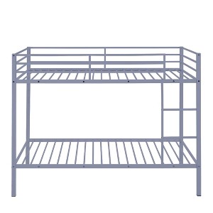 COMHOMA Metal Bunk Bed Twin Size, Space-Saving Twin Size Bed Frame for Kids Teens, No Box Spring Required - 1 of 4
