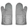 Home Mart Goods Grey Heat Resistant Thick Soft Quilted Lining Kitchen Oven Glove Mitts With Silicone Treatment - 3 of 4