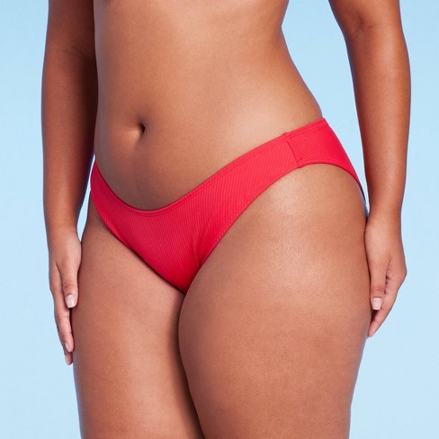 Women's Side-Tie Medium Coverage Hipster Bikini Bottom - Shade & Shore™ Red  XL