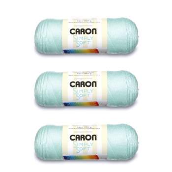 Caron Simply Soft Soft Blue Yarn - 3 Pack of 170g/6oz - Acrylic - 4 Medium  (Worsted) - 315 Yards - Knitting/Crochet