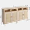 Beige/Khaki Rattan Sideboard Buffet Cabinet, 2-Door/1-Shelf, Modern Accent Furniture for Dining, Living Room, Hallway, or Coffee Bar - 2 of 4