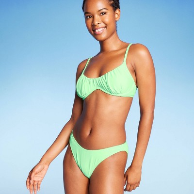 Women's Shirred Underwire Bikini Top - Wild Fable™ Light Green