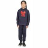 Everyday Kids Christmas Collection Festive Red & Gold Bow Girls Pullover Hoodie – Holiday Sweatshirt - Navy - 2 of 3