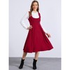 INSPIRE CHIC Women's Lace Trim Button Decor Overalls Midi Pinafore Dress with Pockets - 4 of 4