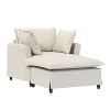 NicBex Couches for Living Room 3pc L-shaped Sectional Sofa Modern Chenille Upholstered Sofa Couch with Movable Ottoman - 3 of 4