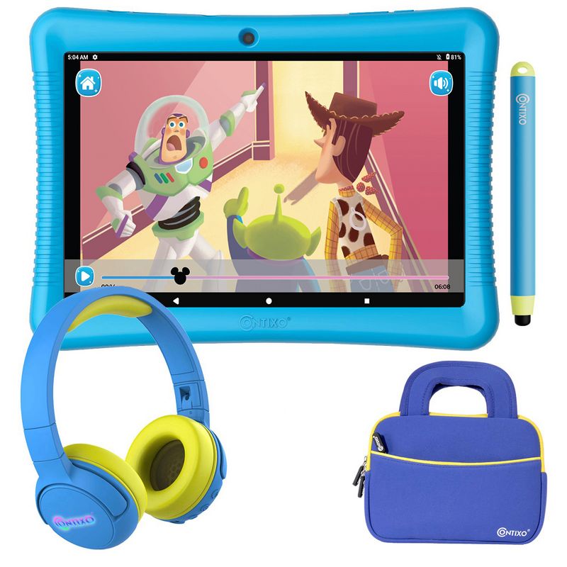Contixo Kids Tablet K102 Bundle Value Pack, 10-inch HD, Ages 3-7, Tablet with Camera, Parental Control, 32GB, Wi-Fi, w/ Teacher Approved Apps, 1 of 10