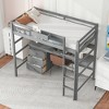 TiramisuBest Twin Size Loft Bed with Desk, Blackboard, Storage Box, Shelf and 3 Drawers - 3 of 4