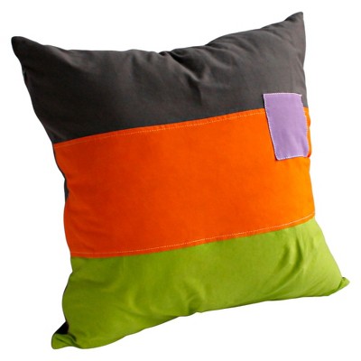 Slickblue 19.7"x19.7" Patchwork Knitted Fabric Decorative Pillow Cushion with Down Alternative Fill, 2 Color Options