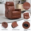 FONTOI Accent Chair, Classic Recliner Chair with Rocker and Swivel, Lazy Chair with Comfortable Arms and Back, Red, 37.5"*41.6"*30.6" - 2 of 4