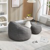 KWPZQEB Bean Bag Chair with Ottoman, Bean Bag Sofa with Padded Foam Filling, Plush Lazy Sofa with Foot Stool for Living Room, Bedroom - 3 of 4