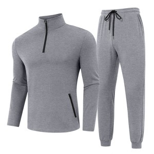 Coolmee 2 Piece Set for Men Casual 1/4 Zip Track Suits Set Long Sleeve Quarter Pullover Jogging Suits - 1 of 4