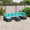 vidaXL 8 Piece Patio Sofa Set with Cushions - Black without storage - 8 Piece - 2 of 4