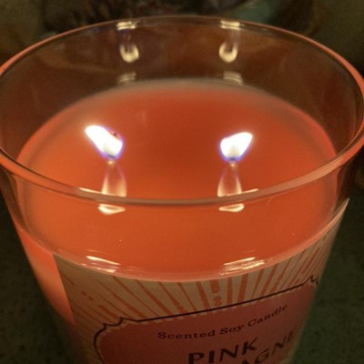 15.1oz Lidded Glass Jar 2-wick Candle Pink Champagne - Opalhouse