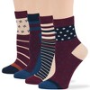 Women's Viscose Patterned Bamboo Diabetic Quarter Non-Binding Socks- L-M - 4 Pack - Heart, Dot, Flower | 7BIGSTARS KINGDOM - 4 of 4