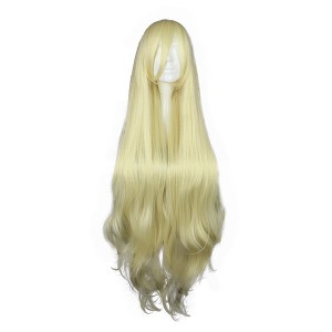 Unique Bargains Women's Curly Wigs 35" Gold Tone with Wig Cap - 1 of 4