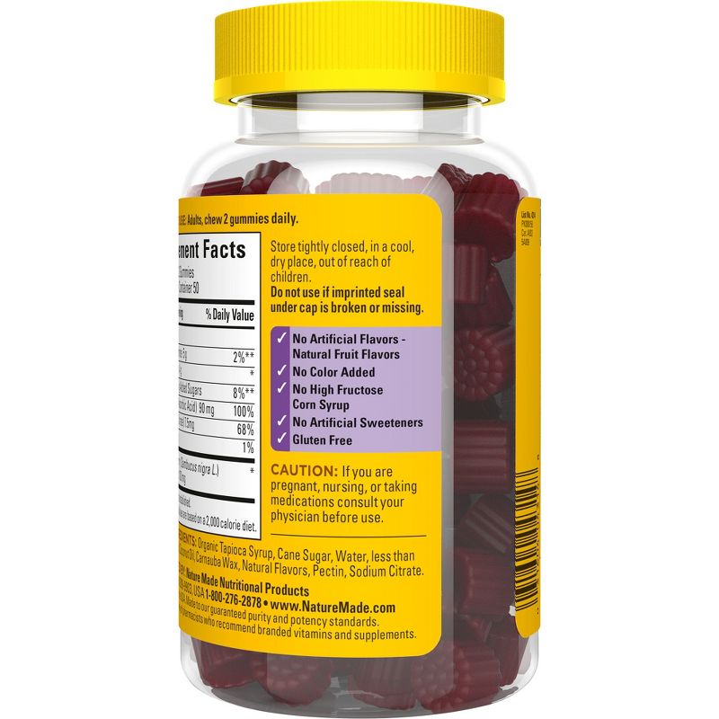 Nature Made Elderberry with Vitamin C and Zinc for Immune Support Gummies - Raspberry , 3 of 11