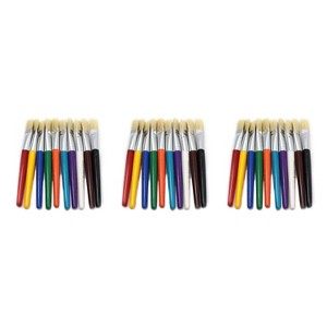 Charles Leonard Creative Arts Stubby Flat Brushes, Assorted Colors, 10 Per Pack, 3 Packs - 1 of 2