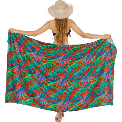 HAPPY BAY Women's Summer Beachwear Sarong Bikini Wraps Swim Cover Up Wrap Bathing suit Swimwear Swimsuit Beach for Women One Size Multicolored, Leaf