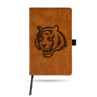 NFL Cincinnati Bengals Laser Engraved Brown Leather Padfolio