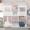 Full Over Full Wood Bunk Bed with Roof and Window - 2 of 4