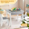 JOYMOR 4-in-1 Kids Activity Table & Chairs Set with Building Blocks Board, Chalkboard  and Whiteboard, Grey - 4 of 4