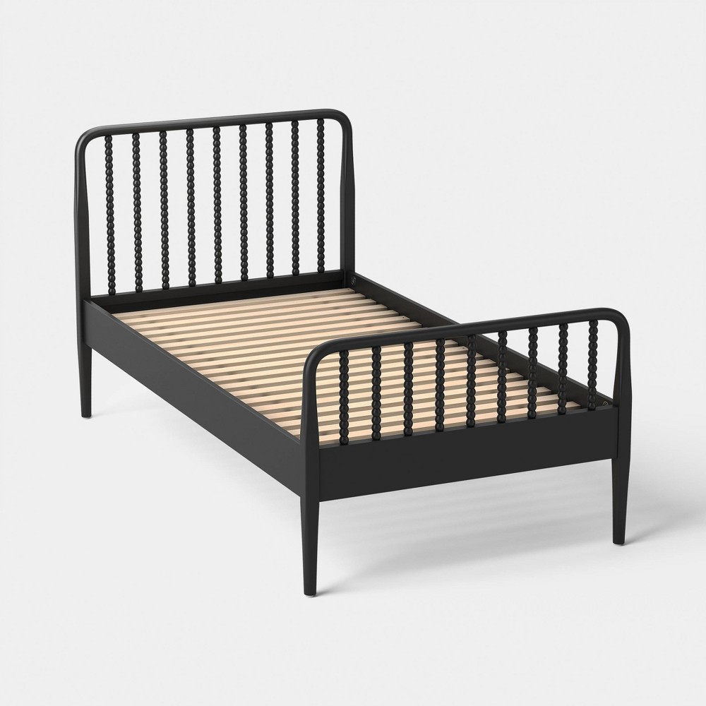 Twin Turned Wood Traditional Spindle Kids' Bed Black - Pillowfort™