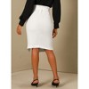Allegra K Women's Vintage Button Decor Belted Split Front Knee Length Pencil Skirt - 4 of 4