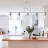 DORESshop 5-Light Elegant Brushed Nickel Island Chandelier with Clear Glass,Pendant Light Perfect for Dining and Kitchen Spaces - 3 of 4