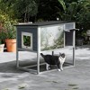 BENCMATE Pet Crates And Houses High-Legged Rainproof Outdoor Cat House With Windproof Curtain And Customizable Roof Cover, Grey, 35.40"*21.60"*32.30" - 2 of 4