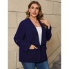 Coolmee Womens Plus Size Casual Blazer Jackets Long Sleeve Open Front Work Office Lapel Blazers with Pockets - 4 of 4