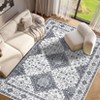 Washable Oriental Floral Print Living Room Rugs, Vintage Soft Non Slip Floor Rugs for Bedroom Kitchen Dining Room - 3 of 4