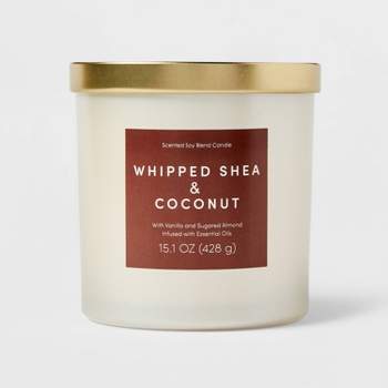 15.1oz Candle Pearlized Finish Label Whipped Shea & Coconut Brown - Opalhouse™