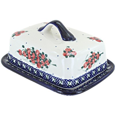 Blue Rose Polish Pottery 708 Millena Square Butter Dish