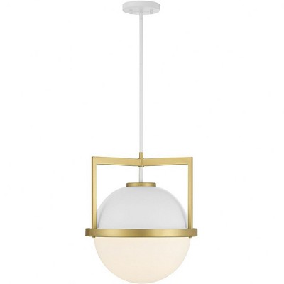 Savoy House Carlysle 1 - Light Pendant in  White/Warm Brass