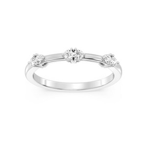 GILDED 1/6 CTTW Lab Grown Diamond Stackable Band Ring in Sterling Silver, Size 7 - 1 of 4